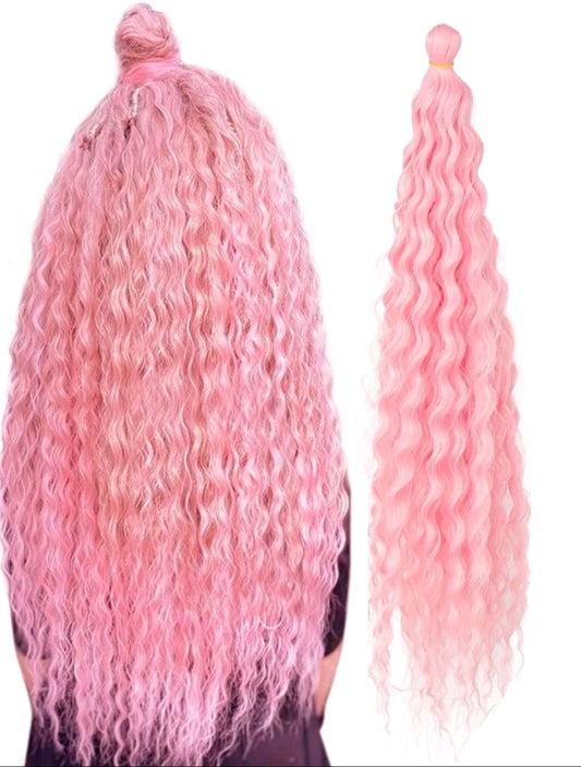 Extenciones para cabello dama color rosa